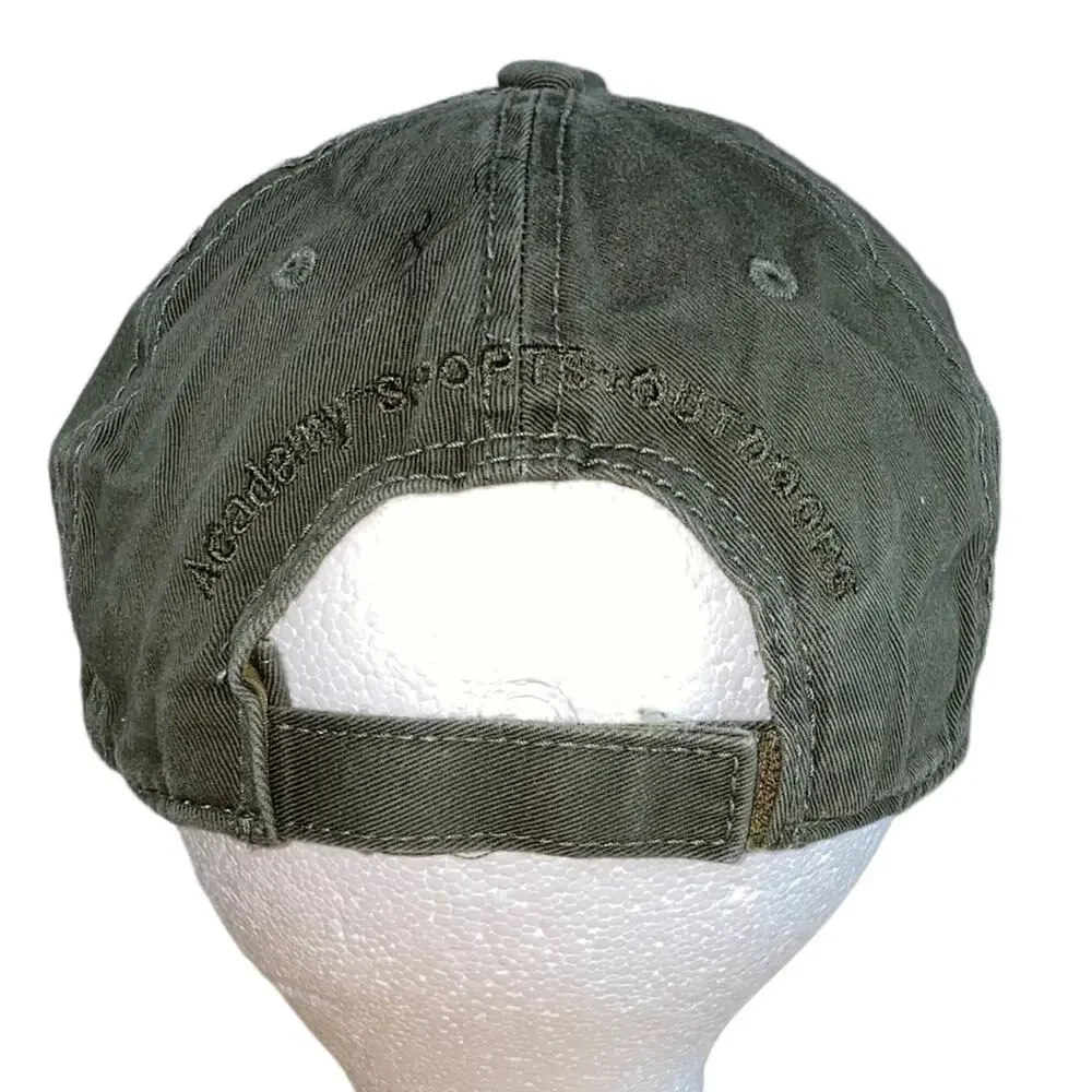 American Flag Leather Patch Olive Dad Hat Adjustable Baseball Cap USA